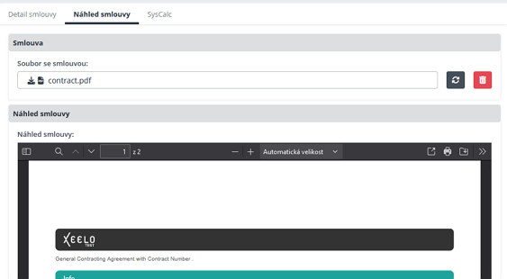Objekt Smlouva - Náhled smlouvy